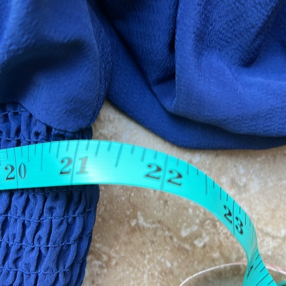 Hill House The Louisa Nap Dress Navy Crepe Blue Smocked Midi Dress NWT Pockets - Picture 13 of 16